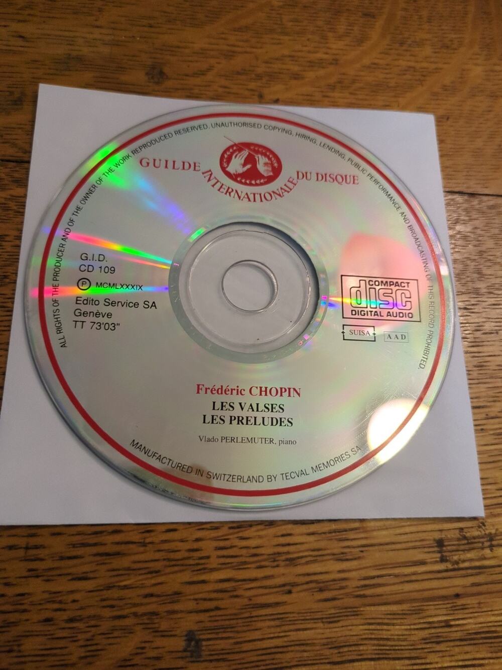 Frédéric CHOPINLES VALSES LES PRELUDES Cd Disc Only